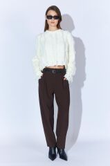 Püskül Detaylı Bisiklet Yaka Kazak