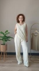 Sarı Bluz Pantolon Takım