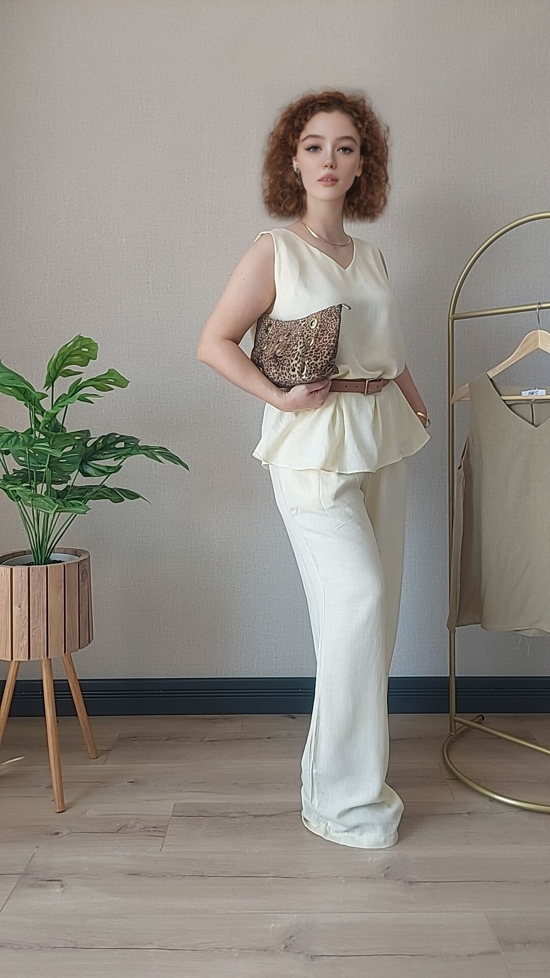 Sarı Bluz Pantolon Takım