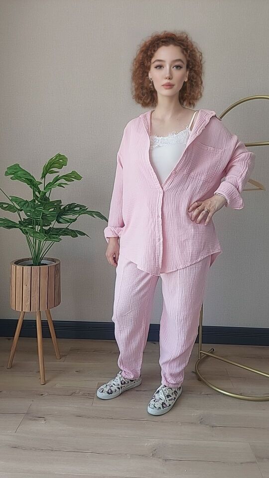 Pembe Müslin Gömlek