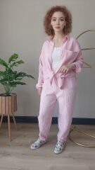 Pembe Müslin Pantolon