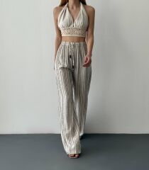 Çizgi Desenli Pantolon