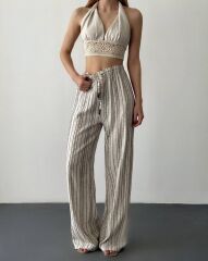 Çizgi Desenli Pantolon
