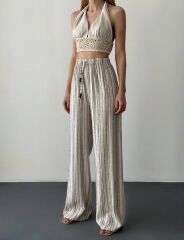 Çizgi Desenli Pantolon