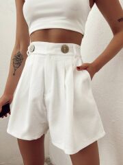 Beyaz Askılı Bluz Crop