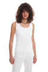 Beyaz Kalın Askılı Bluz