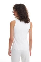 Beyaz Kalın Askılı Bluz