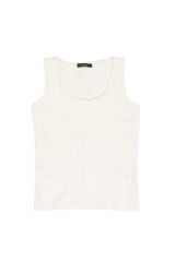 Beyaz Kalın Askılı Bluz