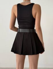 Kemer Detaylı Mini Etek