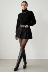 Kemer Detaylı Mini Etek