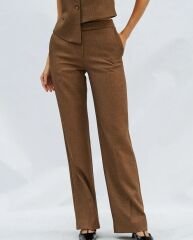 Yün Efektli Düz Paça Pantolon