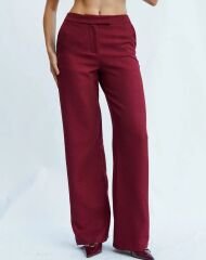 Yün Efektli Düz Paça Pantolon