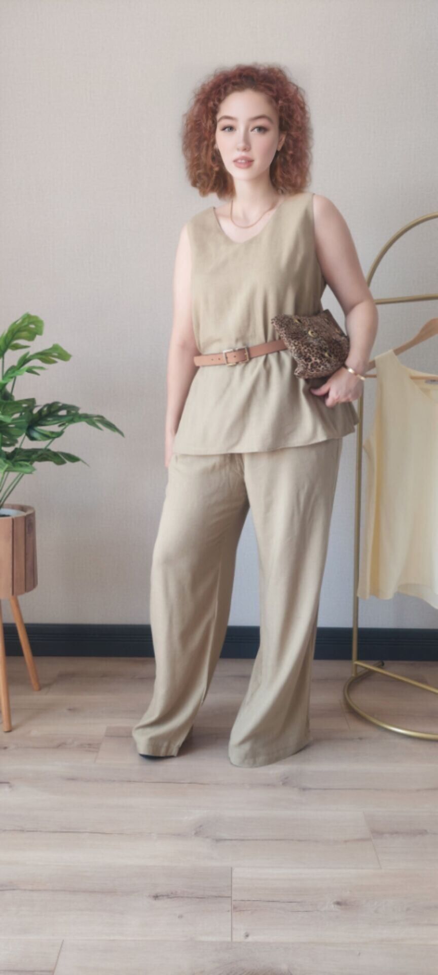 Haki Bluz Pantolon Takım Medium