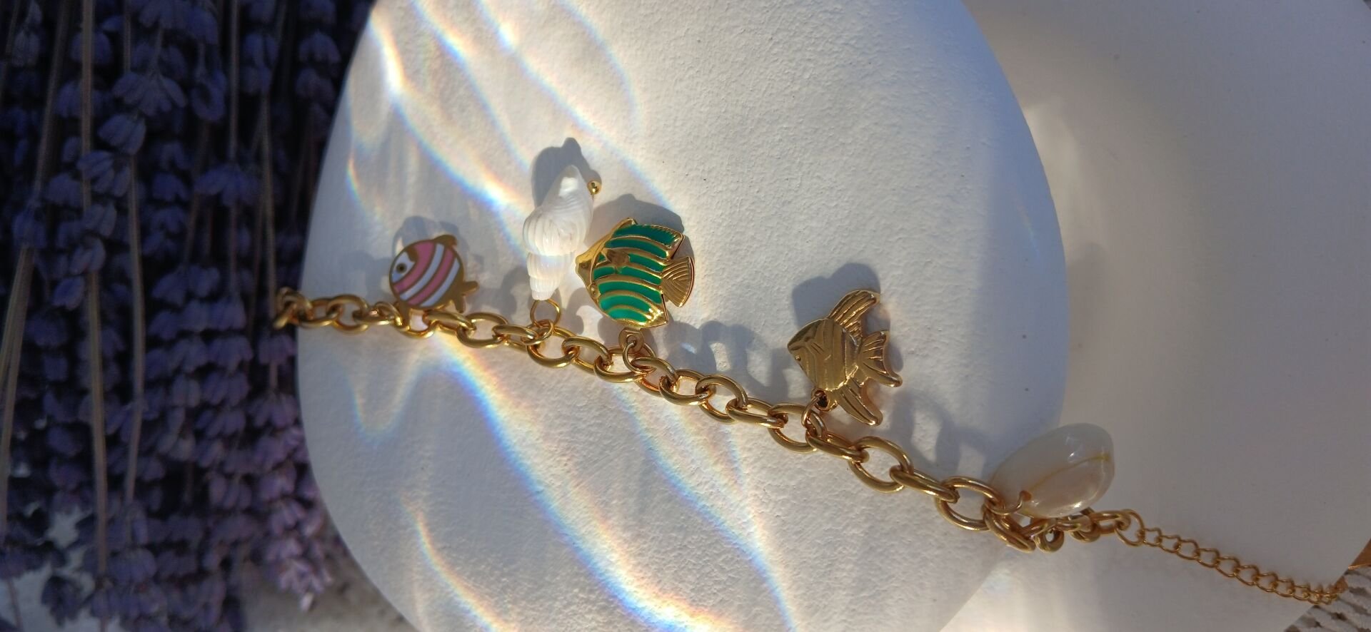 Balık Detaylı Çelik Bileklik