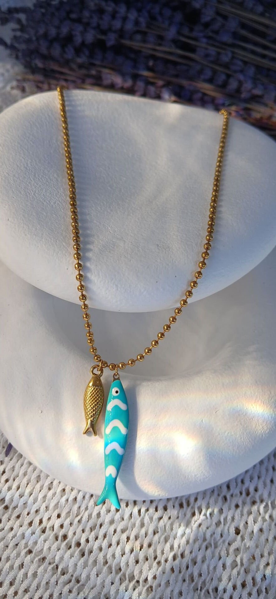 Balık Detaylı Çelik Kolye