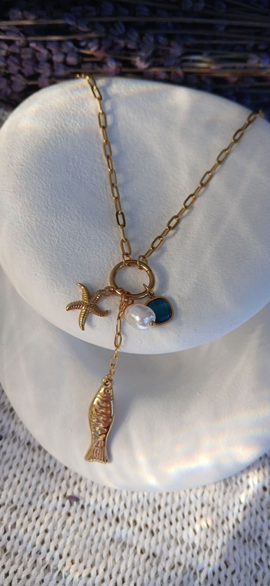 Balık Detaylı Çelik Kolye