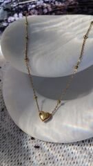 Kalp Detaylı Çelik Kolye