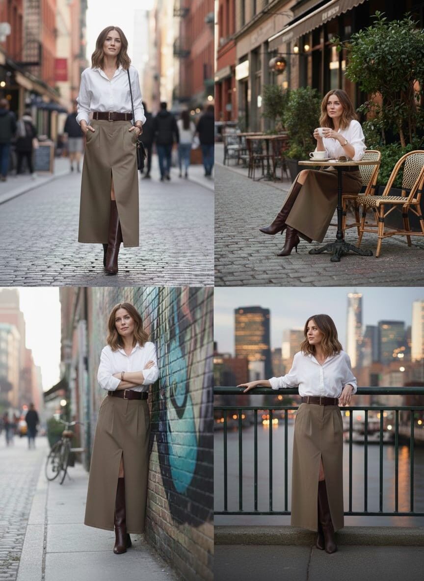 Ön Yırtmaç Detaylı Etek