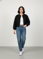 Yakasız Bamber Kaşe Ceket