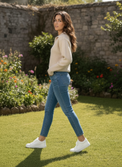 Yakalı Düğme Detaylı Basic Triko Kazak