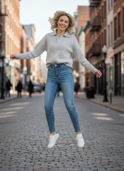 Yakalı Düğme Detaylı Basic Triko Kazak