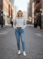 Yakalı Düğme Detaylı Basic Triko Kazak